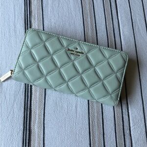 Kate Spade Light Green Quilted Wallet